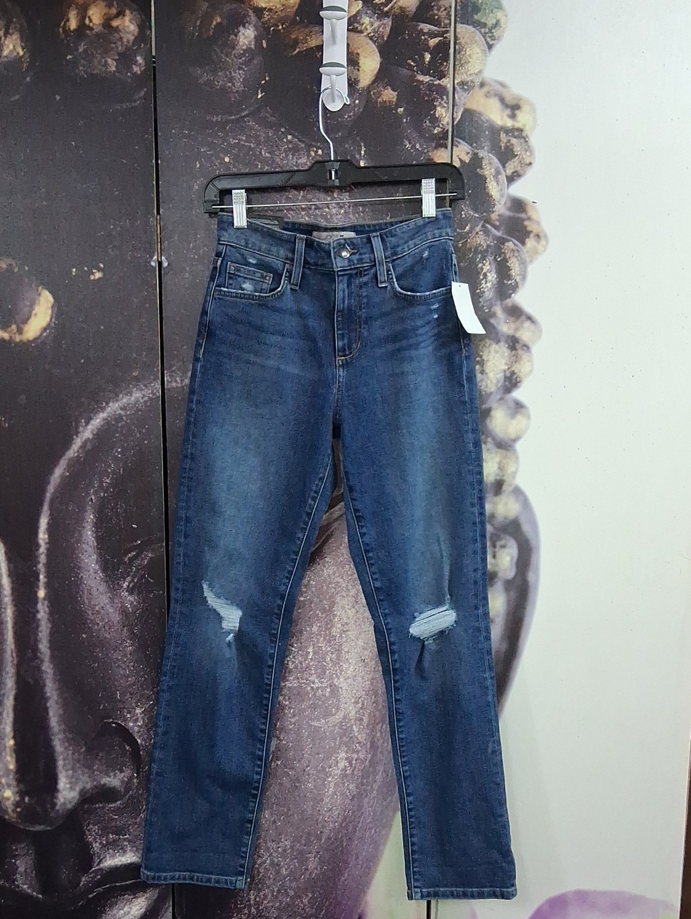 Joe's Jeans Women's Boyfriend Skinny Ripped Dark Blue Denim Size 24. NWT